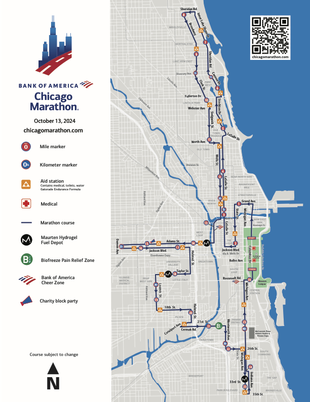 a map of the marathon route