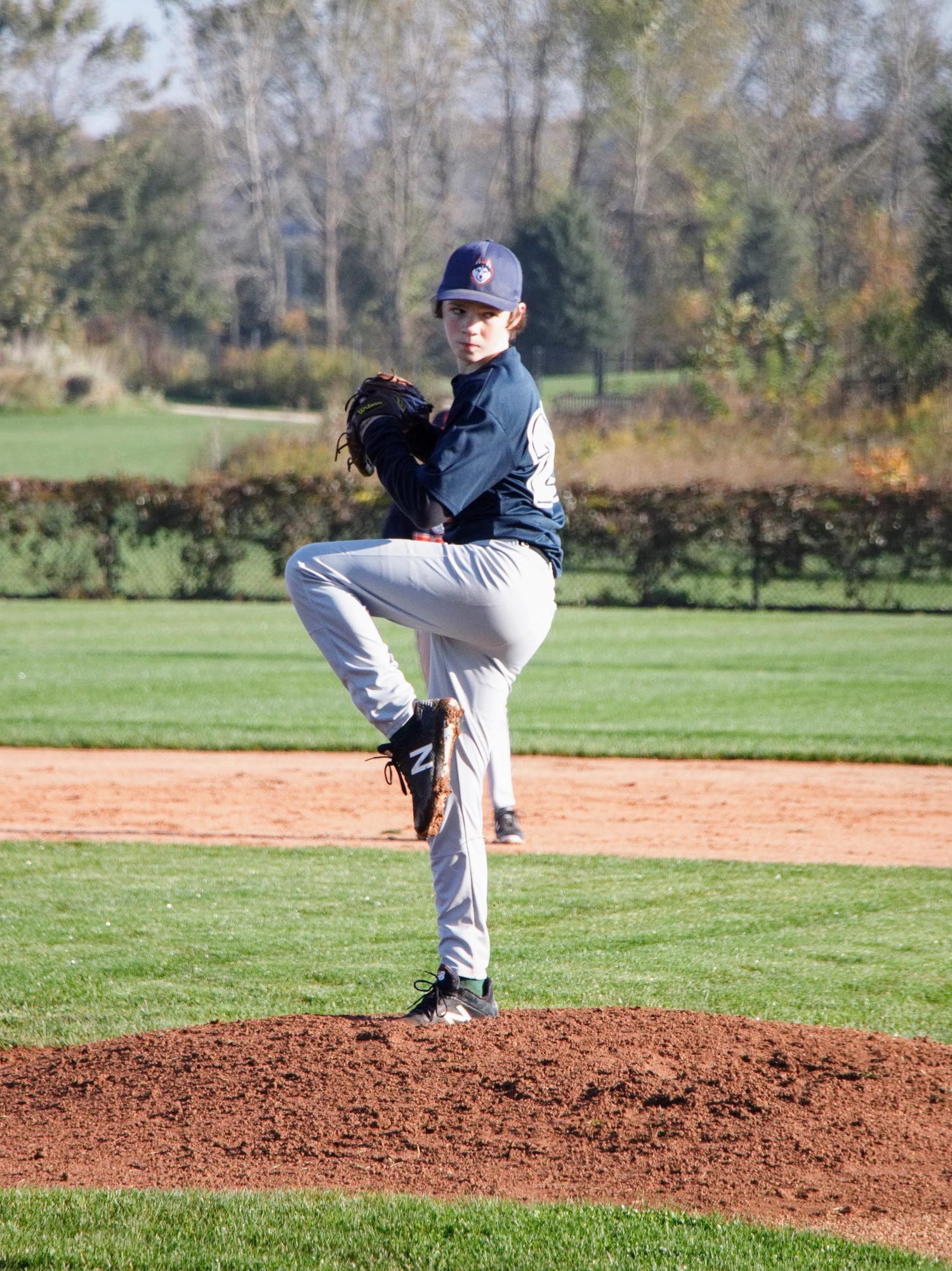 Danny on the mound preparing to throw a pitch